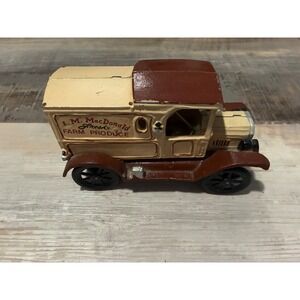 Vintage Metal Farm Produce Delivery Truck Toy